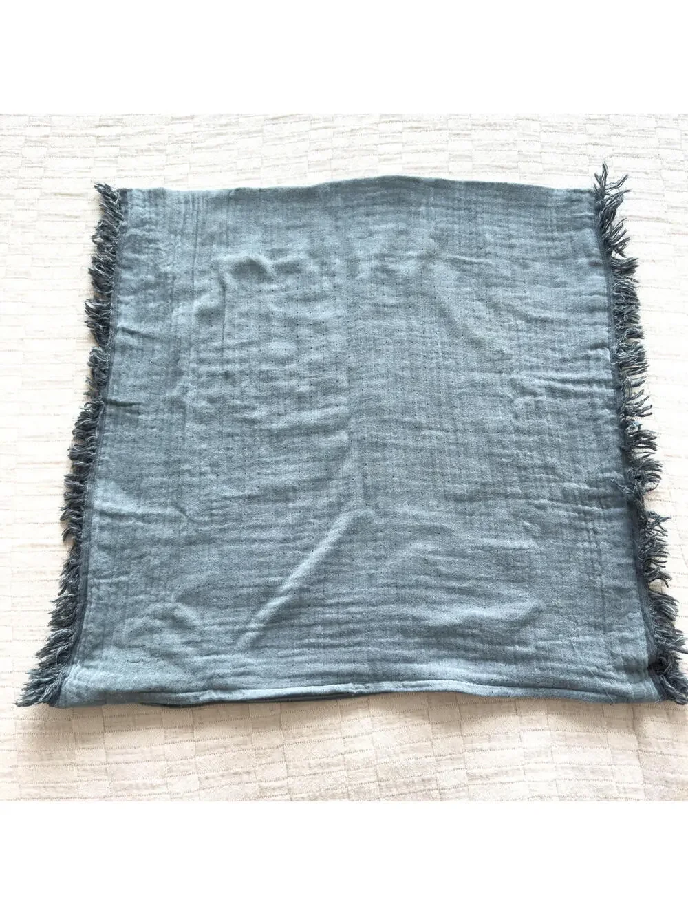 NEW Ikea Light Blue-Gray Cotton Muslin Square Cushion Cover 20x20